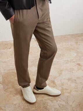 Iconic Loro Piana Men's Tennis Walk Sneaker in Ivory, Size 42 (US Mens 9)